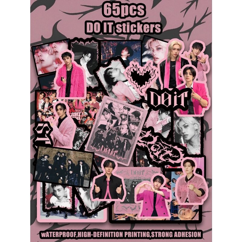 Car Accessories Outside - Pack d'autocollants StrayKid,SK,DOIT, 64/65/69 pièces, autocollants