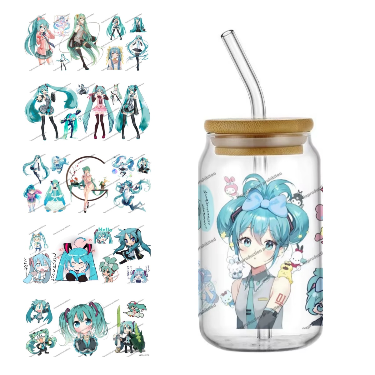 Car Accessories Outside - Autocollants de transfert UV DTF Hatsune
