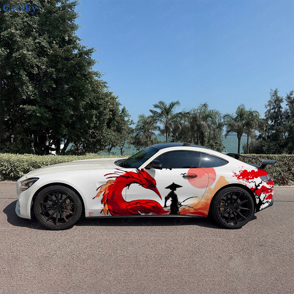 Car Accessories Phoenix - Autocollants latéraux de voiture Crimson Phoenix