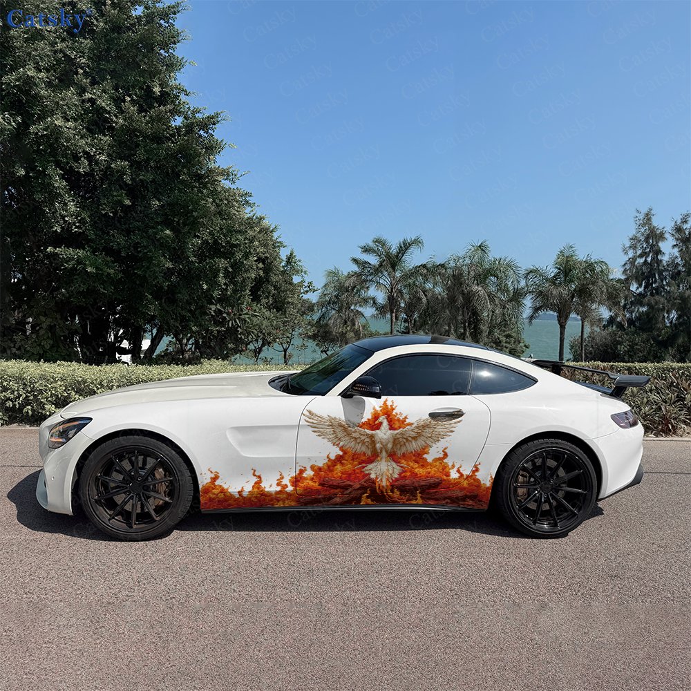 Car Accessories Phoenix - 2 autocollants latéraux de voiture Blazing
