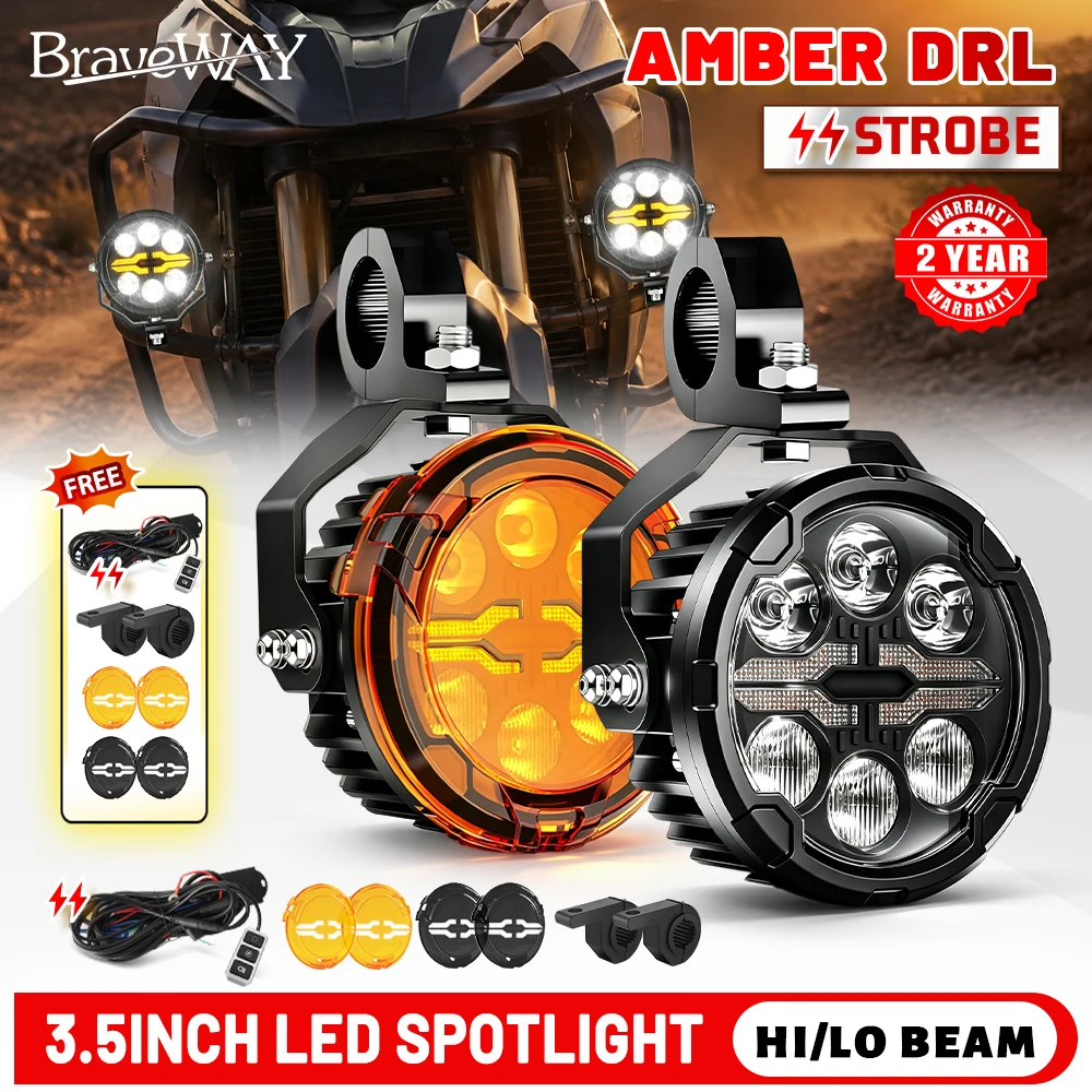 Car Accessories Xcent - HAOLIDE Phare auxiliaire LED pour moto