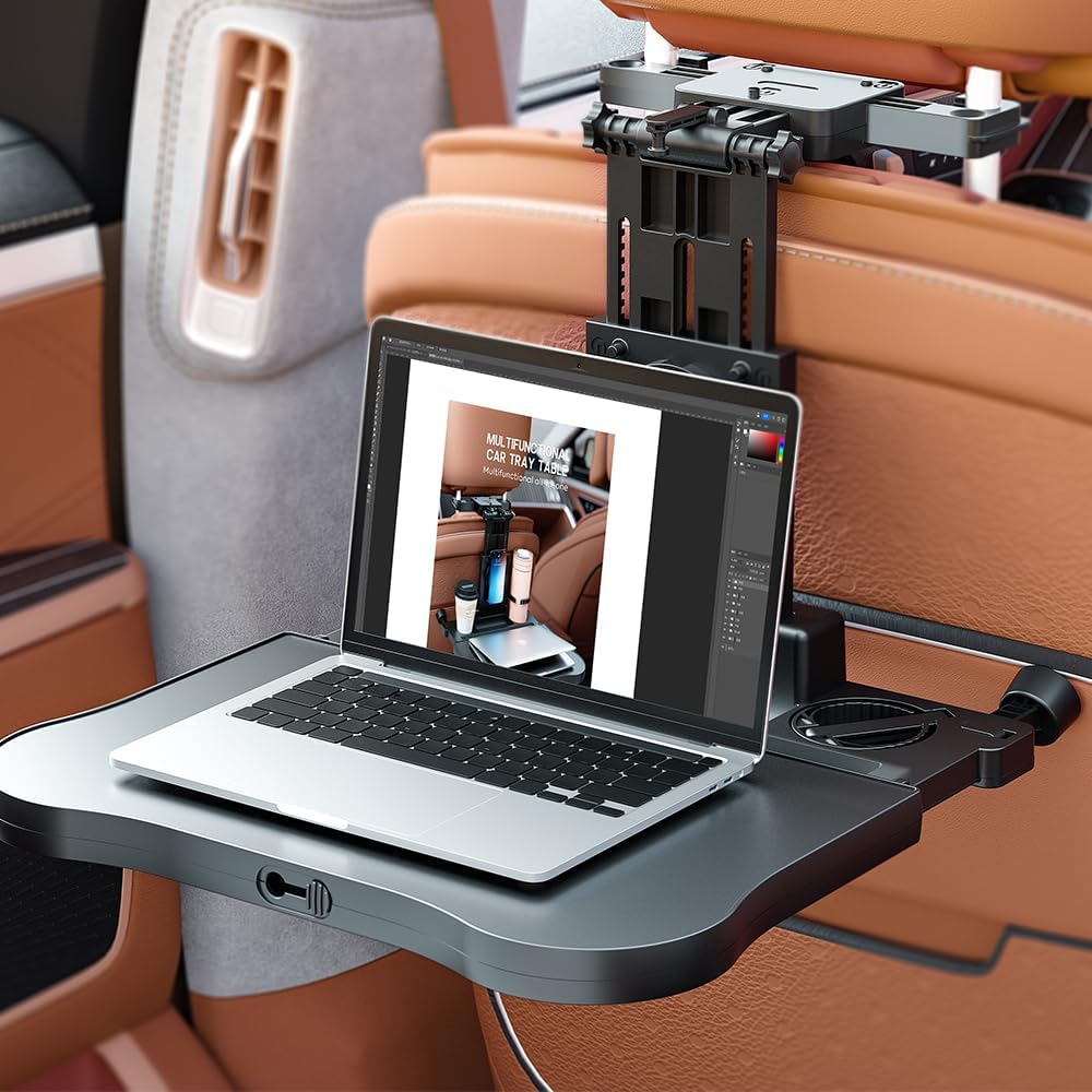 Back Seat Car Table - Plateau pliable antidérapant pour siège auto
