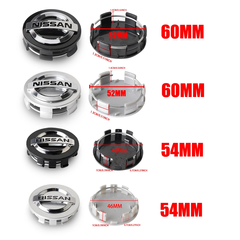 4 pièces 54/60mm Cache-moyeux  - Car Accessories Xcent avis et prix