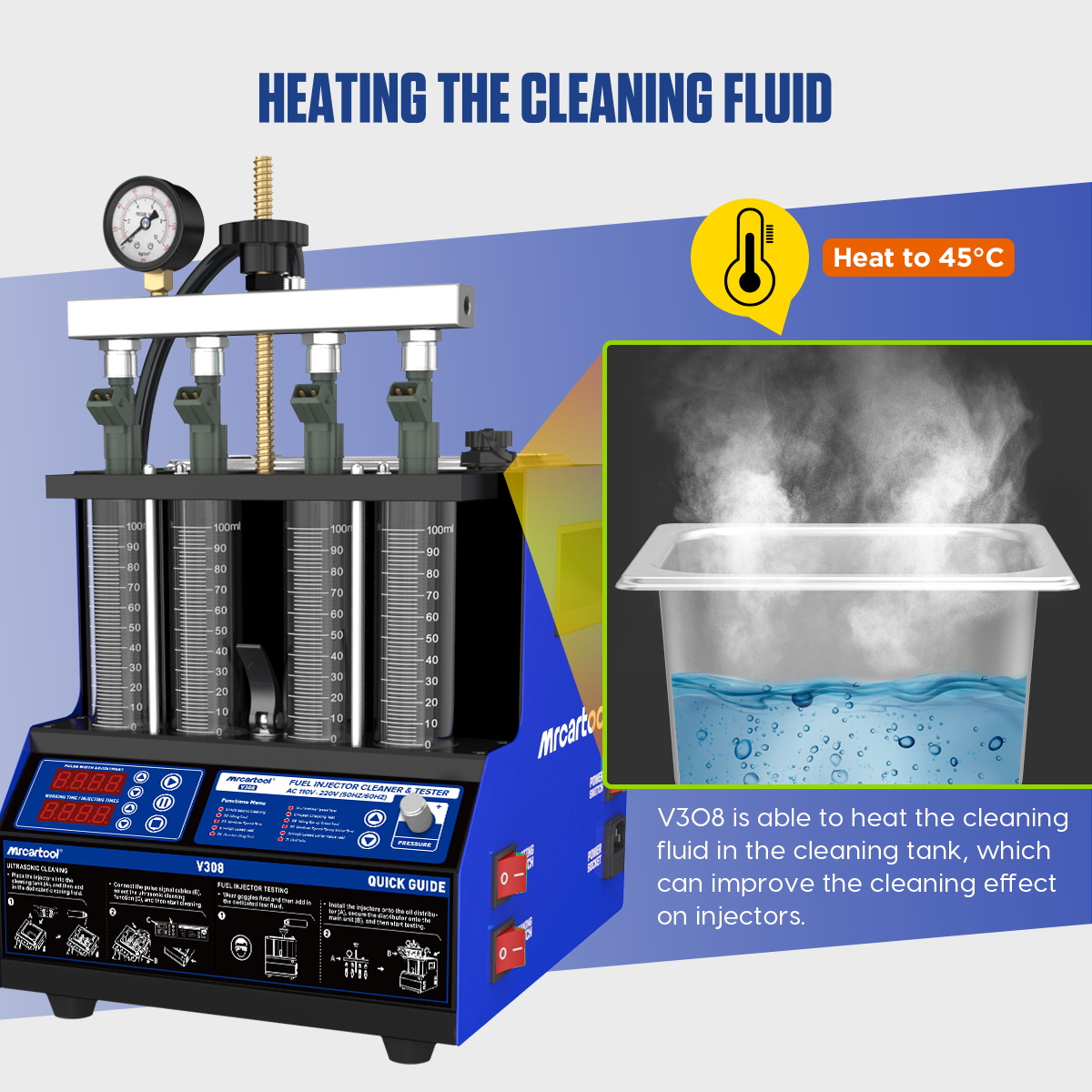 MR CARTOOL V308 Machine de net - Fuel Injector Cleaner avis et prix